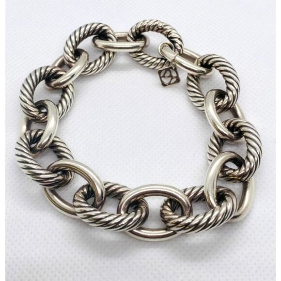 David Yurman Oval Extra Large 17mm Link Bracelet 9 Inches - Picture 1 of 10